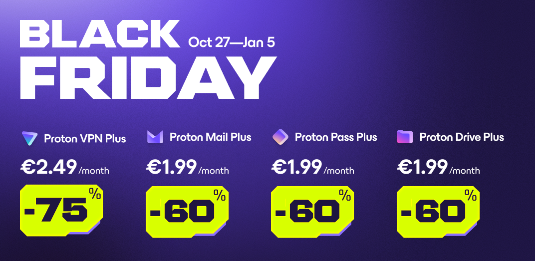 Proton Black Friday 2025 Deals